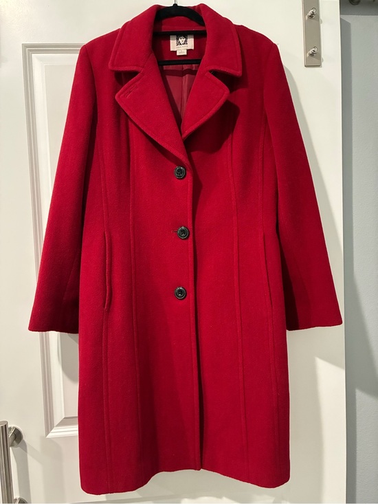 Anne Klein Jackets & Blazers - Anne Klein Vibrant Red Wool Pea Coat